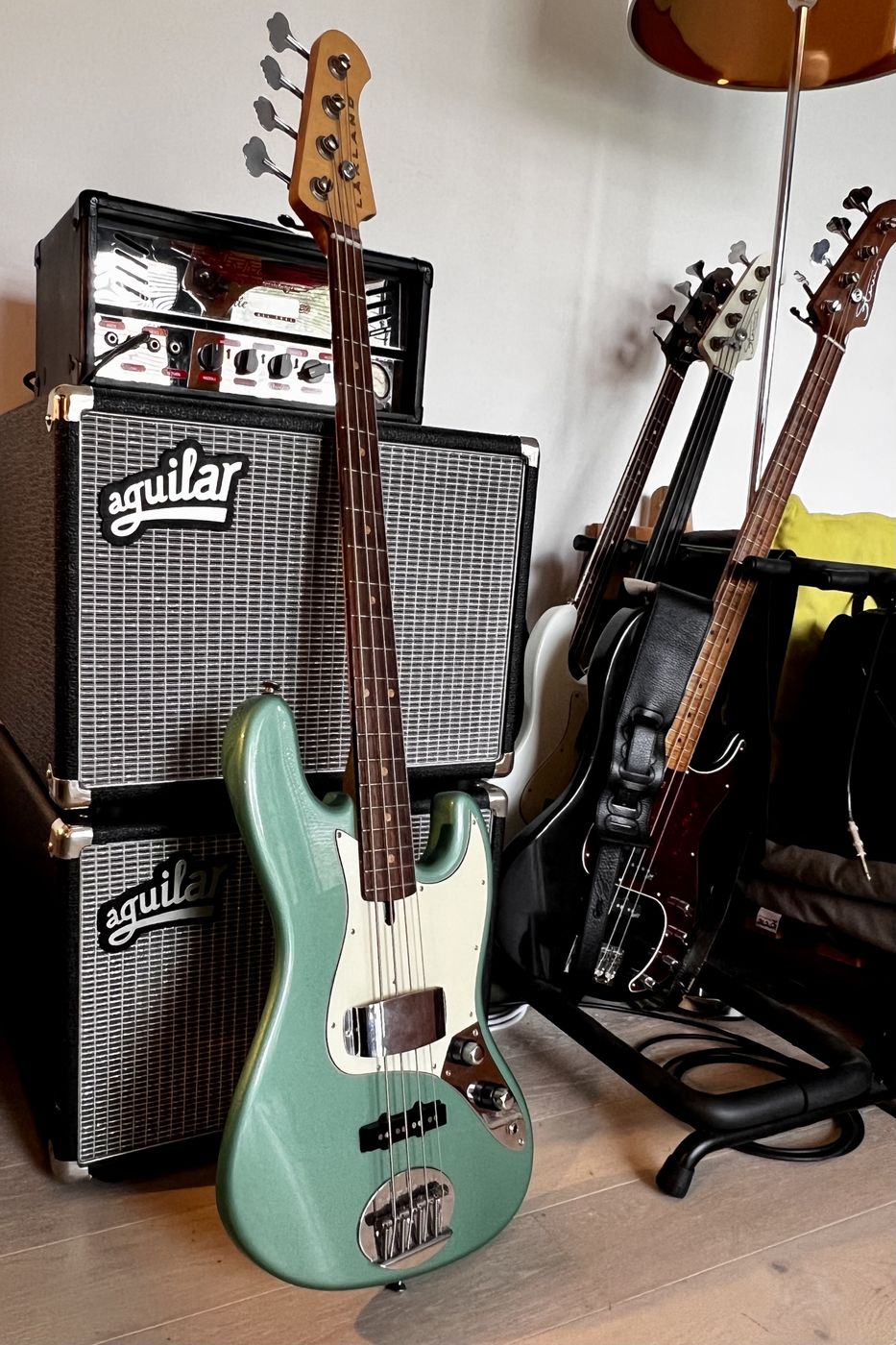 In the studio at home